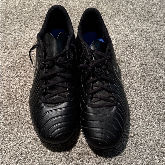 Nike Tiempo Black and Silver/Blue Turf shoes - Picture 3 of 5